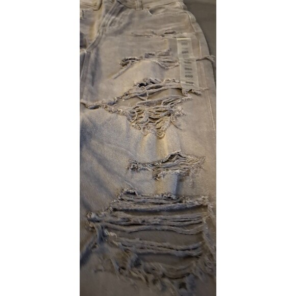 American Eagle Strigid Onyx Black Distressed Ripped Mom Jeans Size 000 23W - Picture 7 of 16